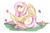 Size: 1024x683 | Tagged: safe, artist:ravenwithpens, fluttershy, butterfly, pegasus, pony, g4, female, flower, looking at you, looking back, looking back at you, mare, simple background, solo, white background