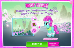 Size: 1041x682 | Tagged: safe, gameloft, flashdancer, earth pony, pony, g4, advertisement, costs real money, female, mare