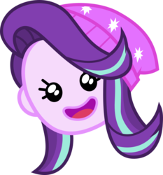 Size: 614x660 | Tagged: safe, artist:anime-equestria, derpibooru exclusive, starlight glimmer, equestria girls, g4, game stream, my little pony equestria girls: better together, beanie, cute, emoji, female, glimmerbetes, hat, head only, open mouth, simple background, solo, transparent background, vector