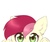 Size: 1023x857 | Tagged: safe, artist:redslipp, roseluck, pony, g4, cute, ear fluff, eye clipping through hair, eyebrows, eyebrows visible through hair, female, fluffy, looking at you, peeking, rosabetes, simple background, solo, white background
