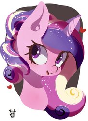 Size: 985x1356 | Tagged: safe, artist:tohupo, princess cadance, alicorn, pony, g4, female, heart, mare, open mouth, smiling, solo