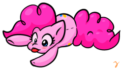 Size: 1194x677 | Tagged: safe, artist:zutcha, pinkie pie, earth pony, pony, g4, :p, blushing, both cutie marks, cute, diapinkes, female, mare, signature, silly, simple background, solo, tongue out, transparent background