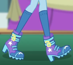 Size: 375x335 | Tagged: safe, screencap, trixie, best in show: the victory lap, equestria girls, g4, my little pony equestria girls: better together, boots, clothes, cropped, high heel boots, kneesocks, legs, pictures of legs, shoes, socks