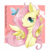 Size: 800x800 | Tagged: safe, artist:chikoritamoon, fluttershy, butterfly, pegasus, pony, g4, abstract background, blushing, chest fluff, female, looking at you, mare, signature, smiling, solo, spread wings, wings