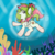 Size: 2100x2100 | Tagged: safe, artist:sjart117, oc, oc only, oc:watermelana, pegasus, pony, bubble, coral, female, freckles, gradient hooves, high res, lei, mare, ocean, seabed, seaweed, smiling, solo, underwater, water