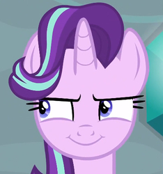 Size: 401x429 | Tagged: safe, screencap, starlight glimmer, pony, unicorn, a matter of principals, g4, cropped, female, mare, plotting, plotting your demise, sinister, smiling, solo, starlight glimmer is best facemaker, up to no good
