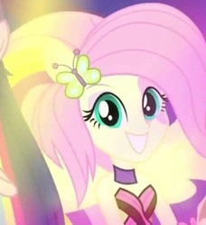 Size: 528x579 | Tagged: safe, screencap, fluttershy, equestria girls, g4, cropped, female, ponied up, smiling, solo