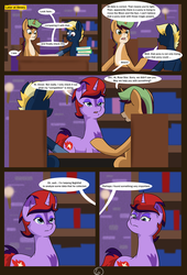 Size: 4750x7000 | Tagged: safe, artist:chedx, clover the clever, oc, oc:nightfall star, oc:rose star, earth pony, pony, unicorn, comic:mlp old tales, g4, academy, adventure, comic, fanfic, fantasy