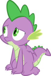 Size: 2360x3495 | Tagged: safe, artist:red4567, spike, dragon, ail-icorn, g4, spoiler:interseason shorts, baby, baby dragon, claws, curled toes, fangs, high res, kneeling, looking up, male, simple background, solo, transparent background, vector, winged spike, wings