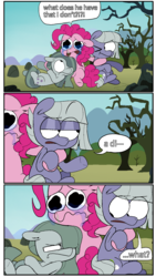 Size: 1080x1920 | Tagged: safe, artist:pinkiespresent, derpibooru exclusive, limestone pie, marble pie, pinkie pie, earth pony, pony, g4, the maud couple, ..., :t, annoyed, chibi, comic, crying, dialogue, eye clipping through hair, eye contact, female, floppy ears, frown, glare, hair over one eye, hug, lidded eyes, looking at each other, looking up, marble pie is not amused, mare, on back, one eye closed, open mouth, pie sisters, rock farm, sad, siblings, sisters, sitting, snot, speech bubble, teary eyes, text, unamused, underhoof, wavy mouth, wide eyes, wink