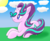 Size: 1050x863 | Tagged: safe, artist:notadeliciouspotato, starlight glimmer, butterfly, pony, unicorn, g4, butterfly on nose, cloud, cross-eyed, cute, female, glimmerbetes, insect on nose, mare, open mouth, prone, smiling, solo