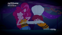 Size: 1920x1080 | Tagged: safe, screencap, pinkie pie, puffed pastry, equestria girls, equestria girls specials, g4, my little pony equestria girls: better together, my little pony equestria girls: spring breakdown, animated, diving, female, holding breath, kitchen, lifejacket, sound, webm