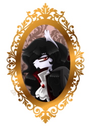 Size: 1581x2190 | Tagged: safe, artist:sugaryicecreammlp, pony, vampony, bust, clothes, dracula, facial hair, male, ponified, portrait, solo, stallion
