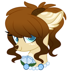 Size: 1000x1000 | Tagged: safe, artist:crystal-tranquility, oc, oc only, oc:tulip, deer pony, original species, pond pony, bust, female, portrait, simple background, solo, transparent background
