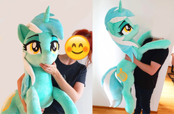 Size: 3748x2464 | Tagged: safe, artist:epicrainbowcrafts, lyra heartstrings, human, g4, high res, irl, irl human, photo, plushie