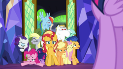 Size: 1920x1080 | Tagged: safe, screencap, applejack, bulk biceps, derpy hooves, flash sentry, fluttershy, lyra heartstrings, pinkie pie, rainbow dash, rarity, sci-twi, sunset shimmer, twilight sparkle, alicorn, pony, unicorn, equestria girls, equestria girls specials, g4, my little pony equestria girls: better together, my little pony equestria girls: spring breakdown, equestria girls ponified, human pony applejack, human pony dash, human pony fluttershy, human pony pinkie pie, human pony rarity, humane five, humane seven, humane six, it happened, ponified, this will end in shipping wars, this will not end well, twilight sparkle (alicorn), unicorn sci-twi, xk-class end-of-the-world scenario
