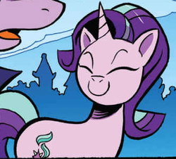 Size: 334x302 | Tagged: safe, artist:andy price, idw, starlight glimmer, pony, unicorn, g4, cropped, eyes closed, smiling