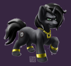 Size: 1096x1020 | Tagged: safe, artist:crypticpawsignals, oc, oc only, pony, unicorn, evil grin, grin, smiling, solo