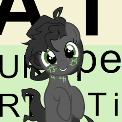 Size: 1440x1440 | Tagged: safe, artist:pizzamovies, oc, oc only, oc:derpi dot, pony, robot, robot pony, derpibooru, animated, eye shimmer, female, mare, meta, raised hooves, smiling, solo