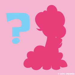 Size: 1000x1000 | Tagged: safe, pinkie pie, earth pony, pony, g4, official, female, guess who, pinkie pie month, pokémon, question mark, silhouette, solo, who's that pokémon, who's that pony