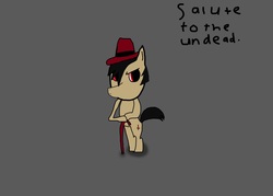 Size: 2100x1500 | Tagged: safe, artist:undeadponysoldier, oc, oc only, oc:the undead pony soldier, pony, cane, fedora, hat, inverted cross