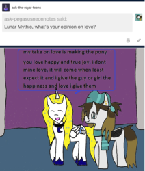 Size: 1053x1243 | Tagged: safe, artist:ask-luciavampire, oc, alicorn, pegasus, pony, tumblr:ask-the-royal-teens, ask, tumblr