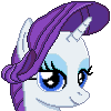 Size: 100x100 | Tagged: safe, artist:8-bitbrony, rarity, pony, unicorn, g4, avatar, bust, cute, female, lidded eyes, looking at you, mare, pixel art, raribetes, simple background, smiling, solo, transparent background