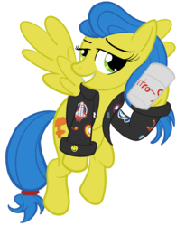 Size: 2500x3200 | Tagged: safe, artist:sixes&sevens, pegasus, pony, ace mcshane, clothes, doctor who, female, high res, jacket, leather jacket, nitro-9, ponified, simple background, solo, transparent background