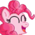 Size: 99x100 | Tagged: safe, artist:8-bitbrony, pinkie pie, earth pony, pony, g4, avatar, bust, cute, diapinkes, eyes closed, female, happy, mare, open mouth, pixel art, simple background, solo, transparent background