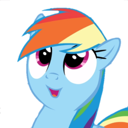 Size: 506x506 | Tagged: safe, edit, edited screencap, screencap, rainbow dash, pegasus, pony, g4, background removed, emotes, female, looking at something, looking up, mare, open mouth, simple background, solo, transparent background