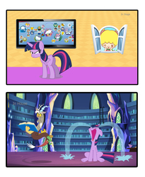 Size: 1280x1560 | Tagged: safe, discord, twilight sparkle, alicorn, pony, g4, angry, crying, sanrio, sanrio characters collabs, twilight sparkle (alicorn), wat