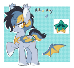 Size: 1024x937 | Tagged: safe, artist:oxy-diamond, oc, oc only, oc:hollow wings, bat pony, pony, reference sheet, solo