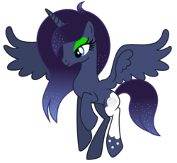 Size: 1484x1364 | Tagged: safe, artist:diamond-chiva, oc, oc only, oc:full moon, alicorn, pony, female, mare, offspring, parent:king sombra, parent:princess luna, parents:lumbra, simple background, solo, transparent background