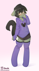 Size: 815x1477 | Tagged: safe, artist:hoodie, oc, oc only, oc:key, semi-anthro, arm hooves, bipedal, clothes, heart, hoodie, male, shorts, socks, solo