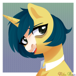 Size: 3000x3000 | Tagged: safe, artist:nika-rain, oc, oc only, pony, unicorn, bust, commission, female, high res, portrait, simple background, solo