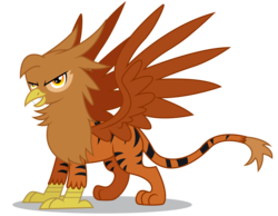Size: 6800x5264 | Tagged: safe, artist:dragonchaser123, oc, oc only, oc:gristle, griffon, tiger griffon, commission, griffon oc, simple background, solo, tiger stripes, transparent background, vector