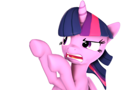 Size: 2044x1488 | Tagged: safe, artist:flushthebatsanta, twilight sparkle, alicorn, pony, g4, 3d, disgusted, female, simple background, solo, source filmmaker, transparent background, twilight sparkle (alicorn)