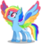 Size: 857x933 | Tagged: safe, artist:angellight-bases, artist:loladreamteam, rainbow dash, pegasus, pony, g4, my little pony: friendship is magic, my little pony: rainbow roadtrip, base used, coat markings, colored hooves, colored wings, colored wingtips, female, g5 concept leak style, g5 concept leaks, mare, movie accurate, multicolored wings, rainbow dash (g5 concept leak), rainbow wings, simple background, smiling, solo, spread wings, transparent background, vector, wing bling, wings