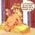 Size: 2313x2313 | Tagged: safe, artist:graphenescloset, applejack, earth pony, pony, series:appleslosh drive, g4, adorafatty, applefat, applejack's hat, barn, belly, belly button, big belly, chubby, cider, cider inflation, cowboy hat, dialogue, fat, female, freckles, hat, hay, high res, hoof hold, incentive drive, mare, mug, solo, tankard, that pony sure does love cider, that pony sure does love drinking, weight gain, weight gain sequence