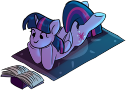 Size: 659x472 | Tagged: safe, artist:renka2802, twilight sparkle, alicorn, pony, g4, beady eyes, book, carpet, cute, female, head in hooves, mare, prone, reading, simple background, solo, supporting head, transparent background, twiabetes, twilight sparkle (alicorn)