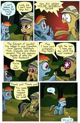 Size: 500x772 | Tagged: safe, artist:fadri, edit, daring do, rainbow dash, pony, daring don't, g4, annoyed, autograph, comic, fangasm, fangirling, frown, glare, mouth hold, open mouth, parody, pointing, reality ensues, role reversal, scene parody, smiling, squee, squishy cheeks, starry eyes, wide eyes, wingding eyes