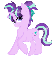 Size: 1280x1397 | Tagged: safe, artist:rainbowtashie, starlight glimmer, pony, unicorn, g4, alternate hairstyle, chest fluff, cute, female, glimmerbetes, mare, pigtails, simple background, solo, transparent background