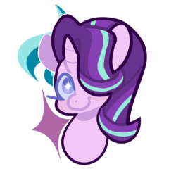 Size: 1280x1280 | Tagged: safe, artist:sweetfronk, starlight glimmer, pony, unicorn, g4, bust, cutie mark, female, portrait, smiling, solo