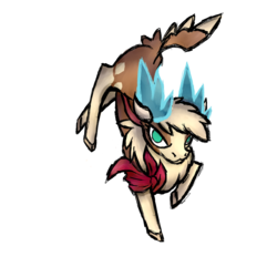 Size: 1000x1000 | Tagged: safe, alternate version, anonymous artist, arizona (tfh), velvet (tfh), cow, deer, reindeer, them's fightin' herds, community related, female, fusion, simple background, solo, style emulation, transparent background