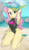 Size: 720x1240 | Tagged: safe, artist:ta-na, fluttershy, starfish, equestria girls, g4, adorasexy, armpits, beach, belly button, clothes, cute, dive mask, female, flip-flops, fluttershy's one-piece swimsuit, geode of fauna, high-cut clothing, jewelry, magical geodes, necklace, one-piece swimsuit, rock, sandals, sexy, shore, shyabetes, snorkel, solo, swimsuit, thighs, wet