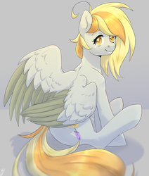 Size: 1524x1796 | Tagged: safe, artist:tigra0118, oc, oc only, pegasus, pony, female, looking at you, not derpy, sitting, solo