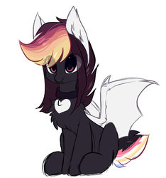 Size: 1024x1092 | Tagged: safe, artist:php146, oc, oc only, oc:ayaka, bat pony, pony, alternate design, chest fluff, eye clipping through hair, female, mare, ponified, simple background, sketch, solo, species swap, white background