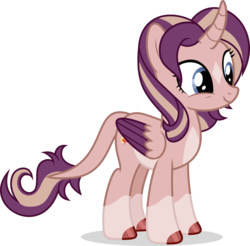 Size: 5000x4914 | Tagged: safe, artist:luckreza8, oc, oc only, oc:shimmering spectacle, alicorn, pony, alicorn oc, coat markings, colored wings, colored wingtips, curved horn, facial markings, female, happy, horn, leonine tail, magical lesbian spawn, magical threesome spawn, mare, multiple parents, offspring, parent:starlight glimmer, parent:sunset shimmer, parent:twilight sparkle, parents:twishimmerglimmer, socks (coat markings), solo, star (coat marking), vector