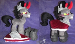 Size: 5806x3447 | Tagged: safe, artist:allunacraft, king sombra, pony, g4, absurd resolution, irl, missing accessory, photo, plushie, solo