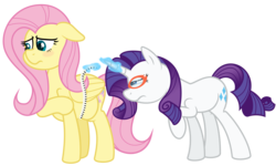 Size: 6250x3750 | Tagged: safe, artist:worstsousaphonehorse, fluttershy, rarity, pony, g4, absurd resolution, belly, blushing, chubby, duo, fat, fattershy, floppy ears, glasses, implied weight gain, measuring tape, obese, simple background, squint, transparent background, vector, weight gain